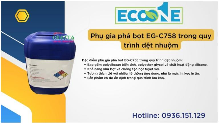 EG-C758 phụ gia phá bọt trong quy trình dệt nhuộm